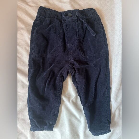 Zara toddler corduroy pants with drawstrings and elastic navy blue 18-24 months - Picture 1 of 7